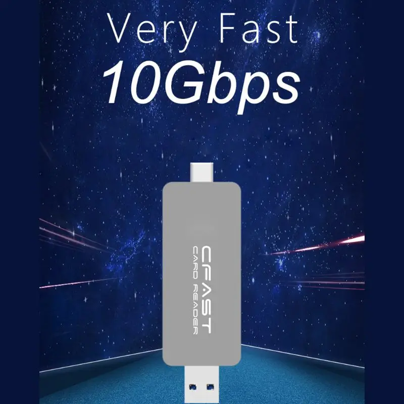 CFast кард-ридер USB3.1 двухпортовый USB-A USB-C портативный GEN2 10 Гбит/с