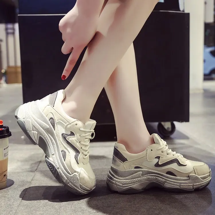 Thin Beige Jookrrix; коллекция года; женские брендовые кроссовки на толстой подошве; модная женская обувь на танкетке 5,5 см; удобная повседневная обувь - Цвет: Thin Beige