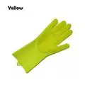 Right hand yellow Кухонная холодная погода 2 в 1 резиновая силиконовая щетка Перчатки Чистка посуды кухонные средства для мойки - Цвет: Right hand yellow