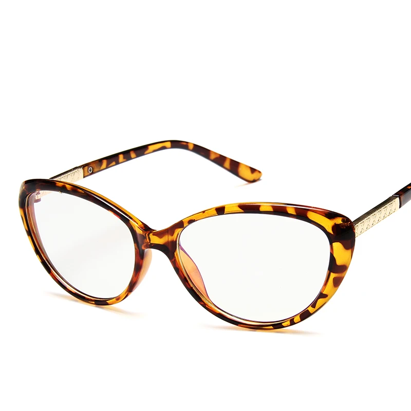 Очки «кошачий глаз» оправа Женская Ретро цветок прозрачные легкие очки женские брендовые дизайнерские солнцезащитные очки «кошачий глаз» оптические женские очки в золотой оправе - Цвет оправы: leopard frame