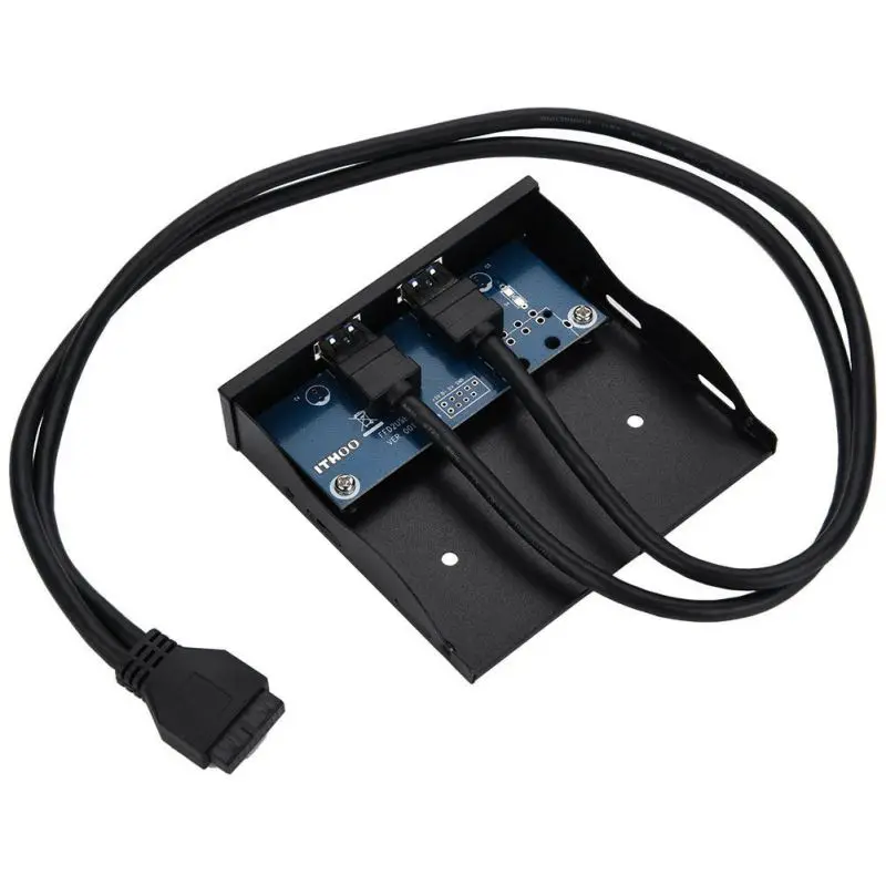 USB 3,0 обратно Панель скользящая Скоба для 20-контактный разъем 2 Порты и разъёмы Кабель для настольных ПК 3," отсек расширения до 20-Pin MoBo кронштейн кабеля