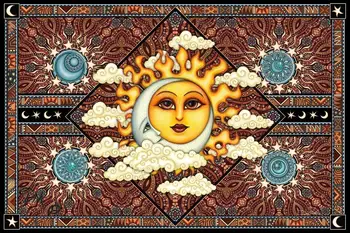 

Celestial Heavenly Sun Moon Tapestry by Artist Dan Morris Print