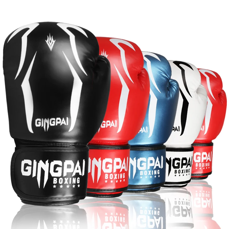 Женские/мужские боксерские перчатки кожаные MMA Muay Thai Boxe De Luva Mitts Sanda для взрослых 8