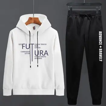 

2pcs Men's Tracksuit Sports Suit Gym Fitness Patchwork Hoodie Clothes Running Jogging Sport Wear Exercise Workout Tights