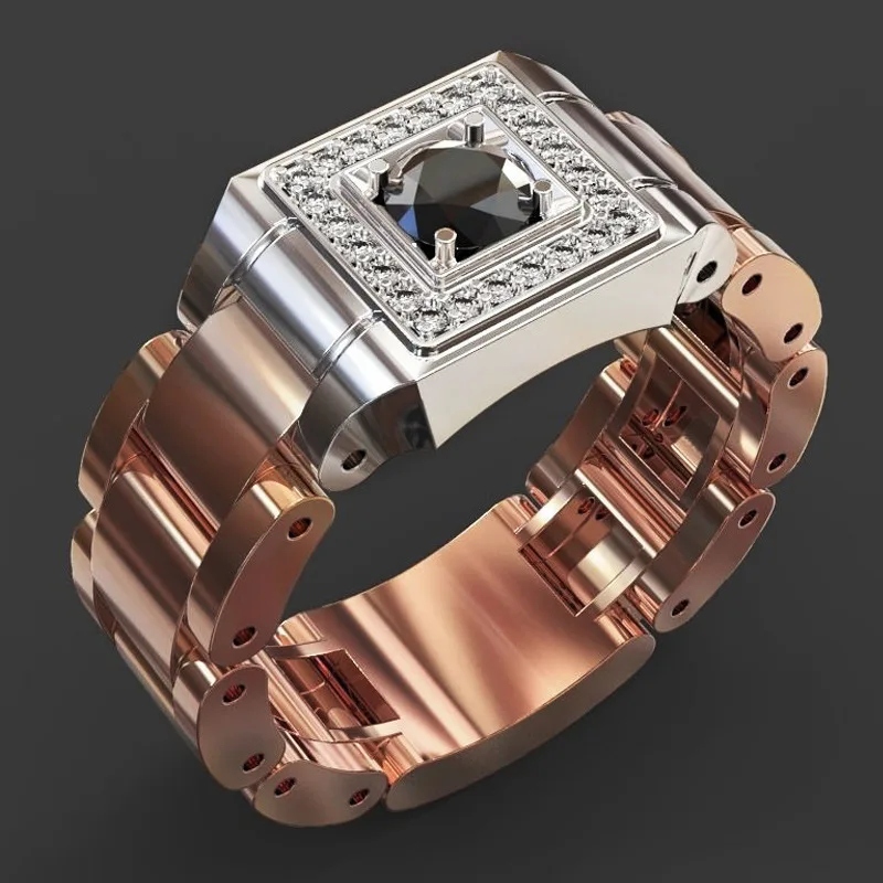 18K Multi rose Gold Gemstone Ring for Men Women 1 Carat sapphire Diamond Jewelry gemstone ring gold rings golden ring