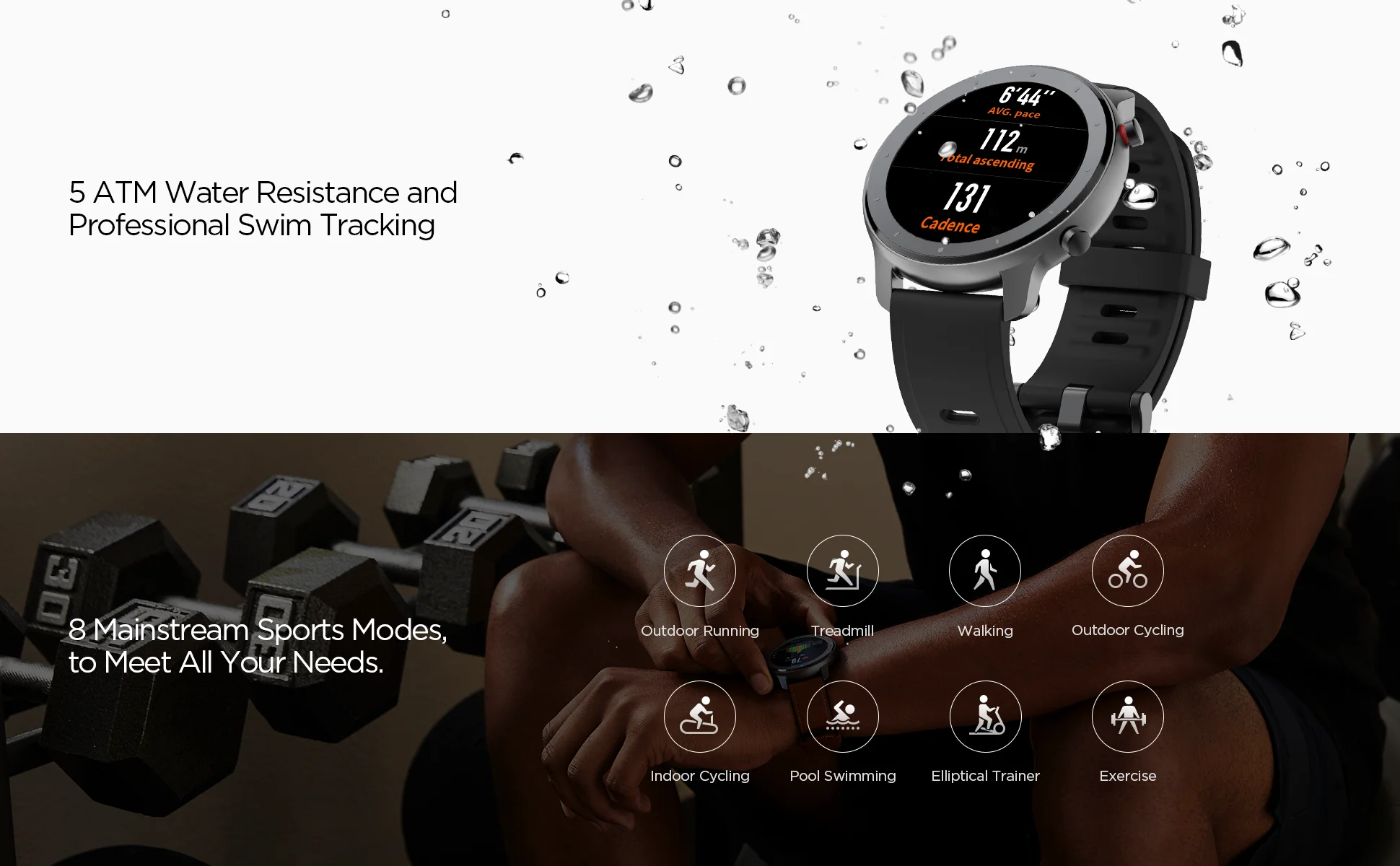 Global Version Amazfit GTR Lite 47mm Smartwatch 24 Days Battery 5ATM Waterproof Smart Watch AMOLED Screen For Xiaomi Android IOS