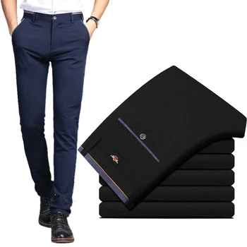 Men‘s Suit Pants Spring and Summer Male Dress Pants Business Office Elastic Wrinkle Resistant Big Size Classic Trousers Male 1