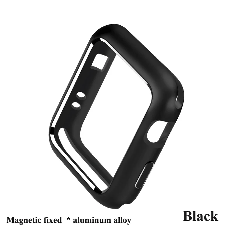 Защитный чехол для Apple Watch 38 мм, 42 мм, 40 мм 44 мягкий прозрачный TPU/Алюминий корпус из сплава для наручных часов Iwatch серии 5 4 3 2 1 Аксессуары - Цвет: Black