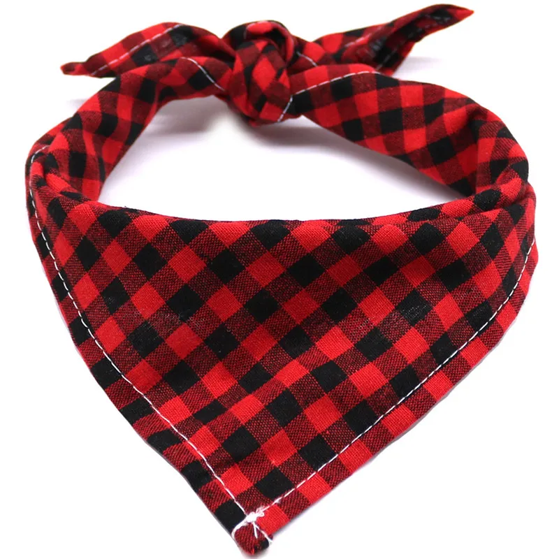 Title 3, Classic Plaid Dog Bandana Bibs Pet Cat Scarf Tr...