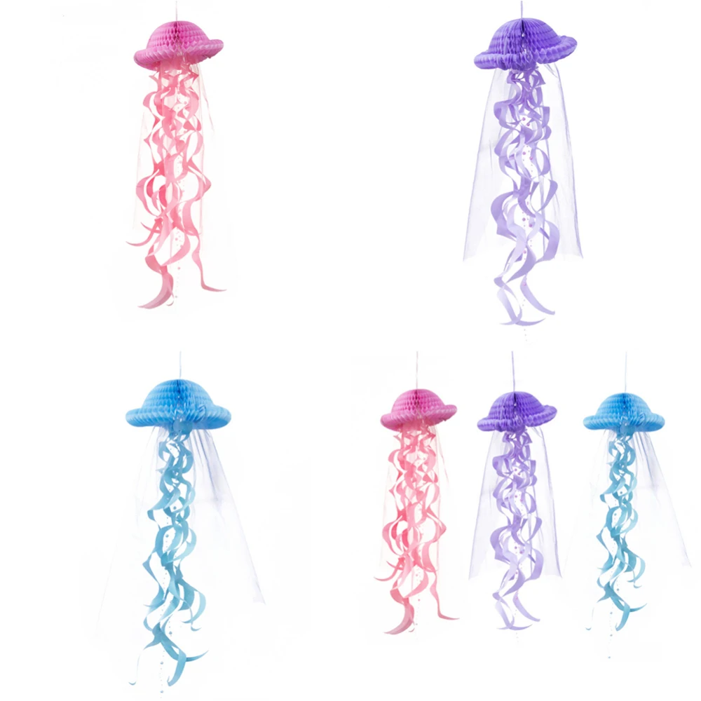 DIY Jellyfish вечерние украшения подвесной галобиос соты губка Боб под морем Декор дети день рождения, детский Душ Поставки
