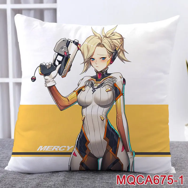 45X45 см аниме игра Overwatch наволочка OW dva Mercy Mei Hanzo Genji Reaper Dakimakura Чехол 3D двухсторонний принт наволочка