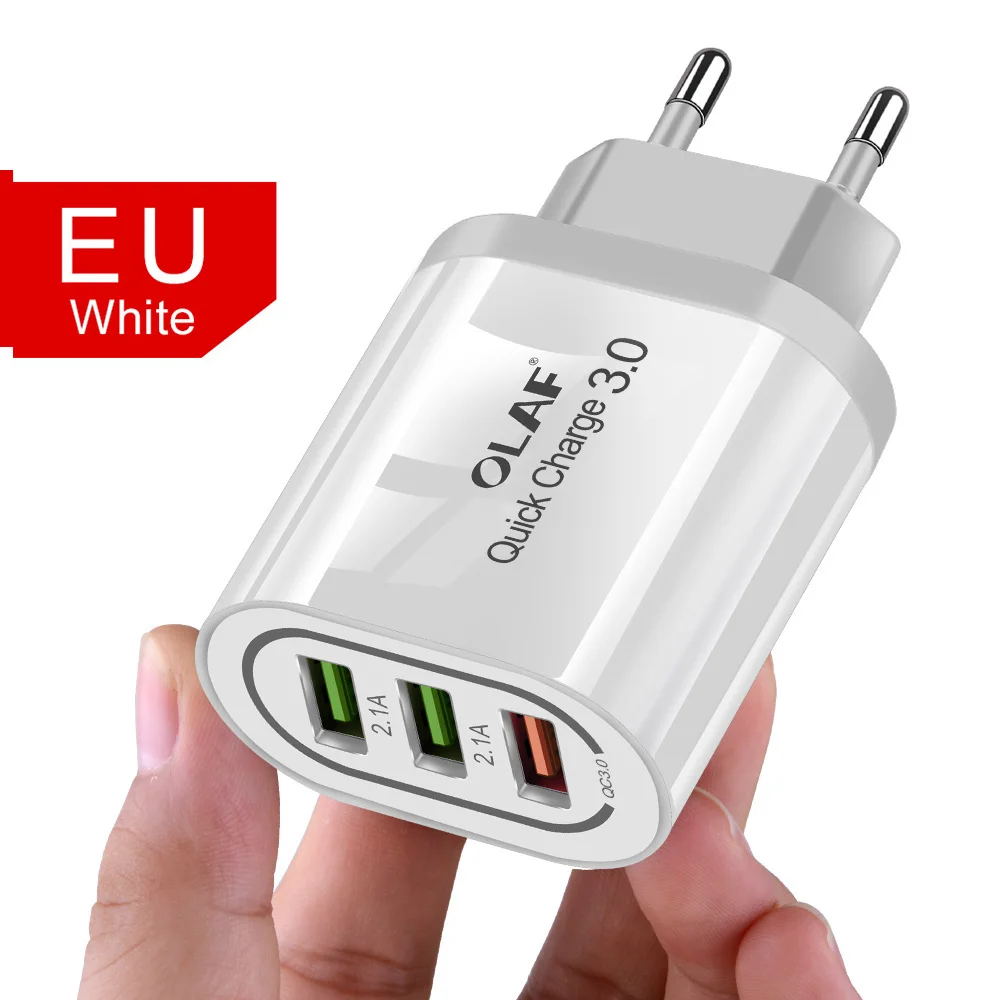 Быстрое зарядное устройство OLAF 3,0 4,0 18 Вт EU US QC 3,0 USB зарядное устройство Быстрая Портативная зарядка зарядное устройство для мобильного телефона iPhone xr samsung Xiaomi - Тип штекера: White EU Plug