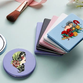 

Girl New Mini Make up Mirror Fashion Portable Two-side Folding Magnifying Pocket Compact Cosmetic Vanity Mirrors for Women men
