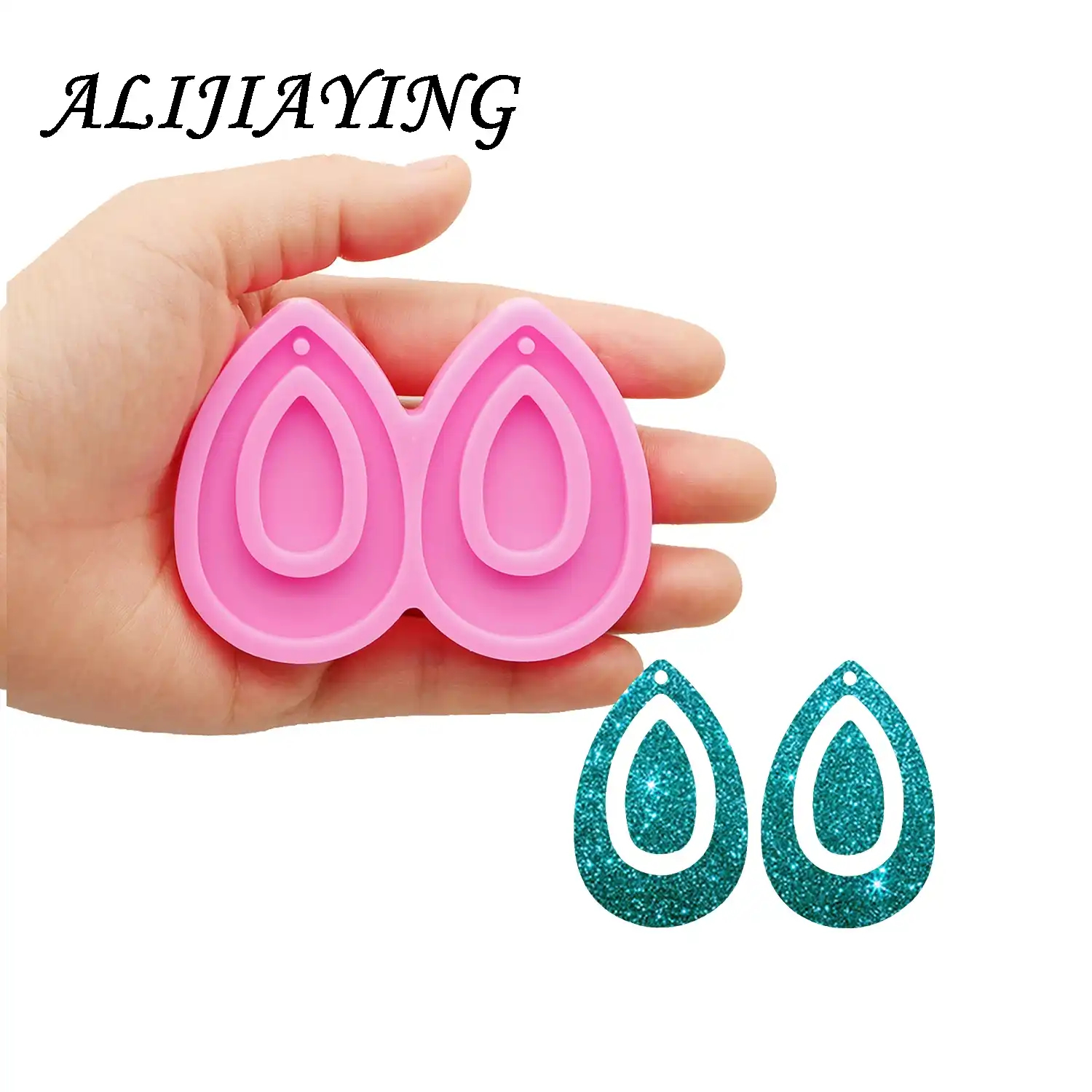 Hollow Tear drop hoop earrings silicone mold for craft DIY silicone mold resin epoxy resin molds.jpg q50