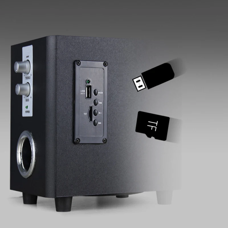 Q1 многофункциональный деревянный сабвуфер стерео бас ПК USB Bluetooth беспроводной динамик компьютерные колонки Поддержка TF карты U диск