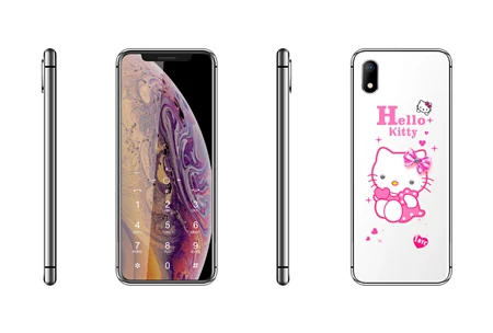 Белый Hello Kitty Роскошный милый телефон для девочек 2," мультяшный мобильный телефон MP3 FM Bluetooth разблокированный детский дешевый мобильный телефон H-Mobile - Цвет: Белый