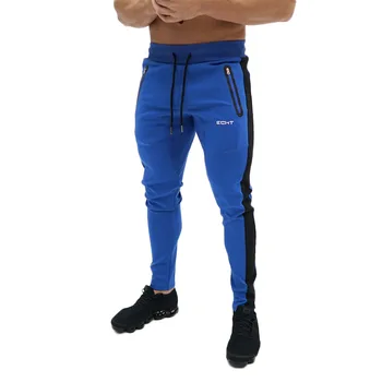 

2019 Autumn Men Gyms Pants Full Length printing Patchwork Pants Sweatpants Fashion Skinny Trousers Casual Workout Jogger Pants