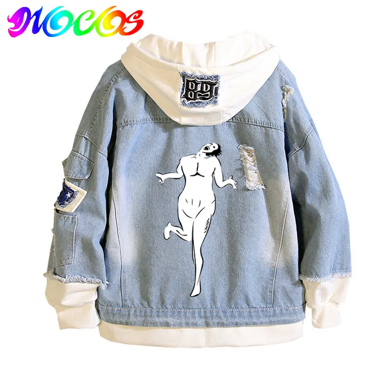 Denim Jacket Hooded Outwear Coat 
