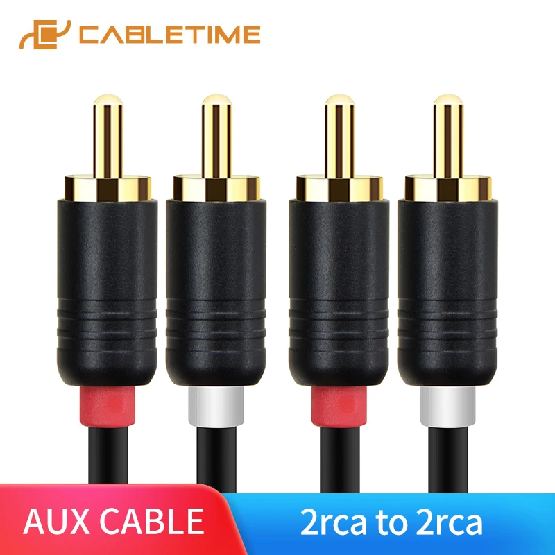 

CABLETIME 2RCA to 2RCA Audio Cable Male to Male Dual RCA Audio Cable 1.5M 3M for TV Amplifier CD Soundbox Home Theater DVD C102