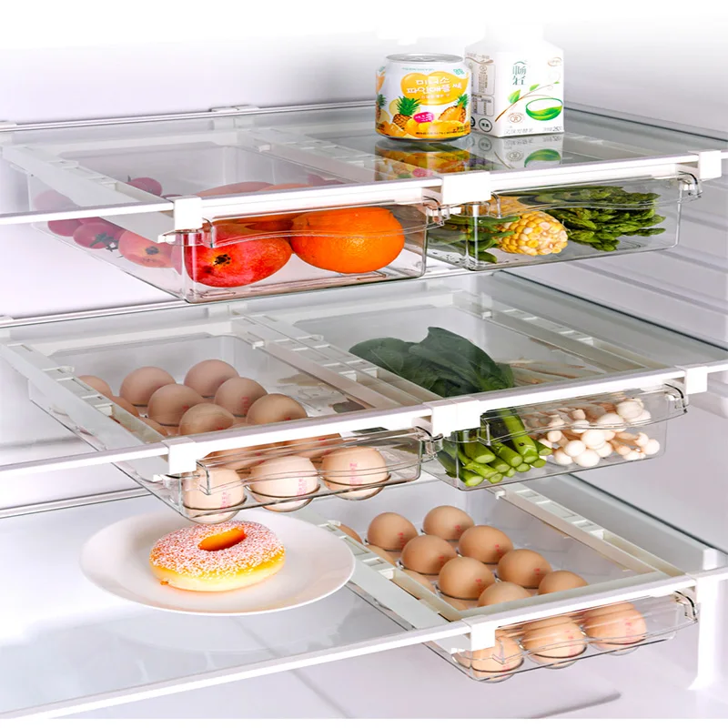 

Refrigerator Drawer Organizer Bin Transparent Fridge Storage Bin Containers For Pantry Freezer Kitchen Accessories