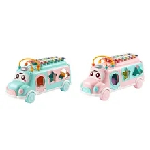 Детский мини-стук фортепианный автобус многофункциональные строительные блоки бусина-нанизывание игрушка Связывание проволока Beat музыка образовательный ручной стук
