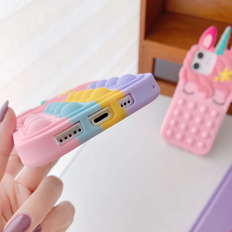 3D Cartoon Unicorn Soft Silicone iPhone Case