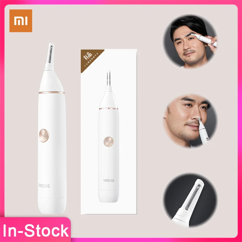 Xiaomi-cortadora de pelo Soocas IPX5 para cejas y nariz, con hoja afilada, diseño minimalista, limpiador seguro, para uso diario y Personal