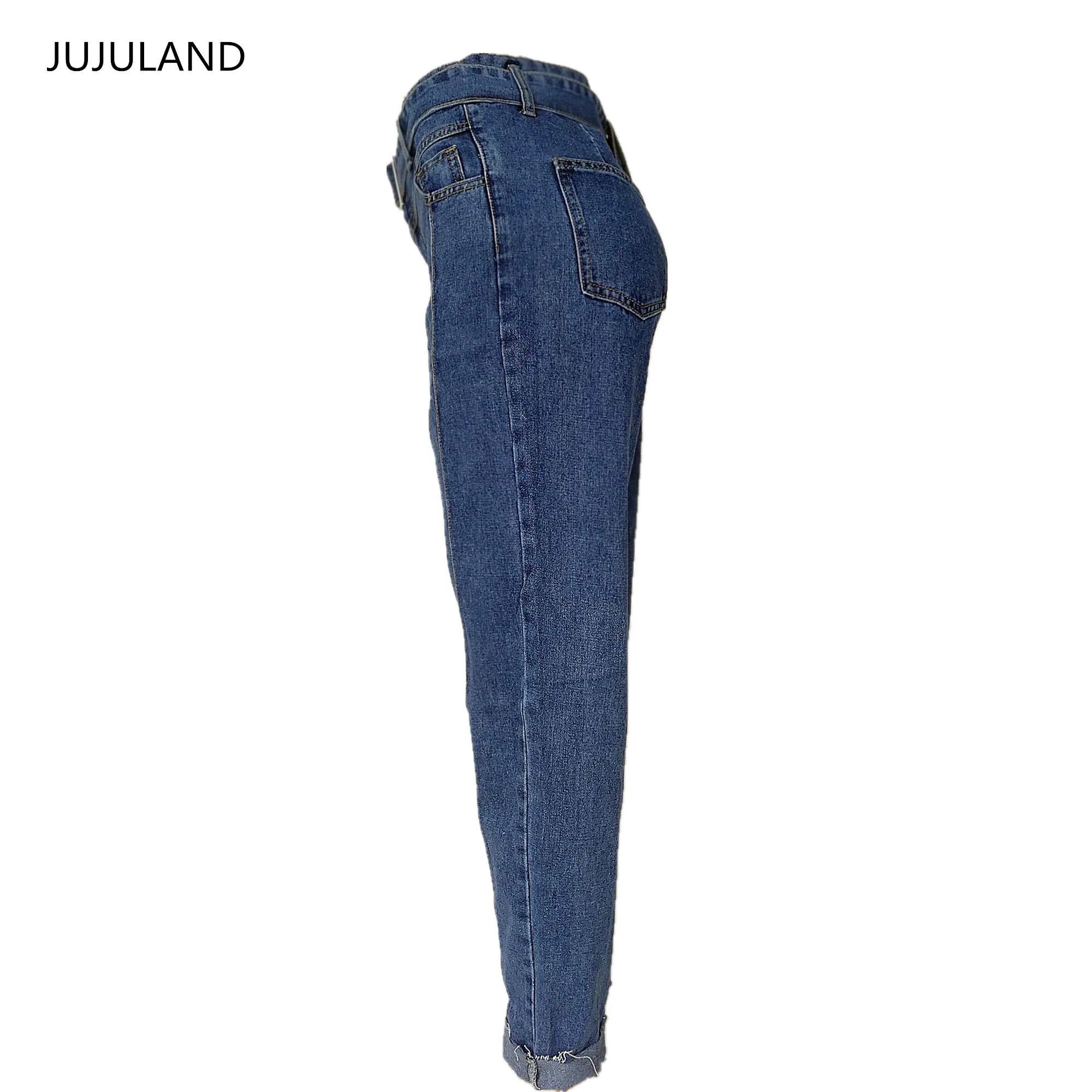 JUJULAND, джинсы с высокой талией для женщин, уличная одежда, бандажные джинсы, Плюс Размер, джинсы для женщин, прямые брюки, обтягивающие джинсы на пуговицах, женские 2009