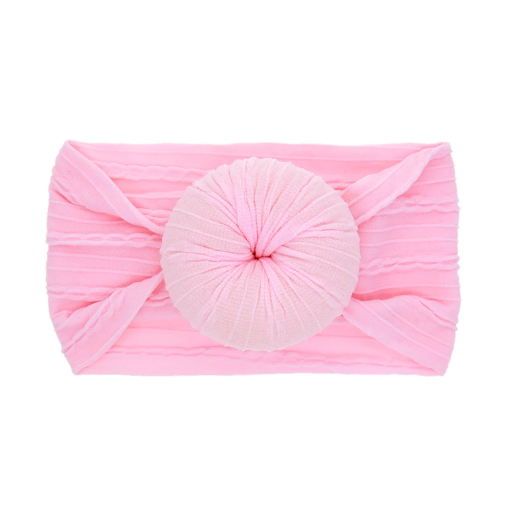 Модные круглые повязки на голову мягкие эластичные широкие нейлоновые повязки для волос для мальчиков и девочек детские повязки на голову аксессуары для волос - Цвет: Pink
