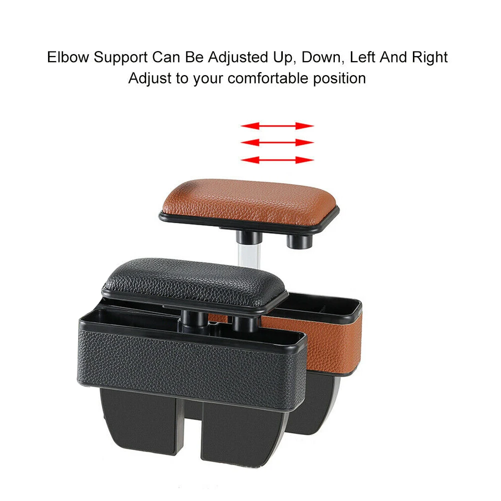 With Elbow Support Auto Storage Box Container Organizer Adjustable Accessories Durable Interior Seat Armrest Car Central Control