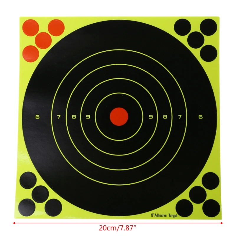 

10pcs Adhesive Target Shooting Sticker Fluorescent Splash Flower 8x8'' Objective