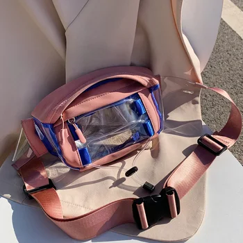 

PVC Waterproof Fanny Packs for Women 2020 Travel Waist Packs Unisex Hip-hop Lady Summer Transparent Chest Bag Female Belt Bags