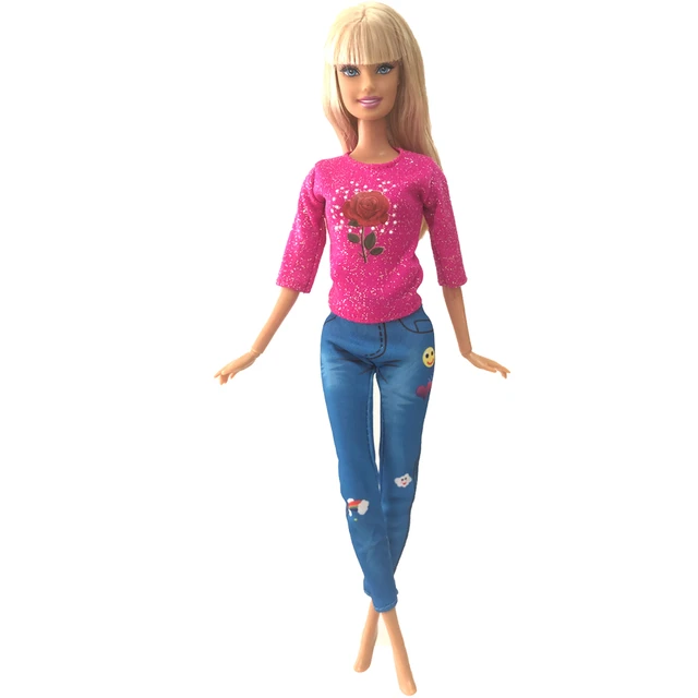 Lindo Vestido + Sapato P/ Boneca Barbie - Roupa Estilo Jeans