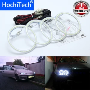 for Fiat PUNTO mk2 1999-2010 Ultra bright SMD white LED angel eyes 2600LM 12V halo ring kit day light