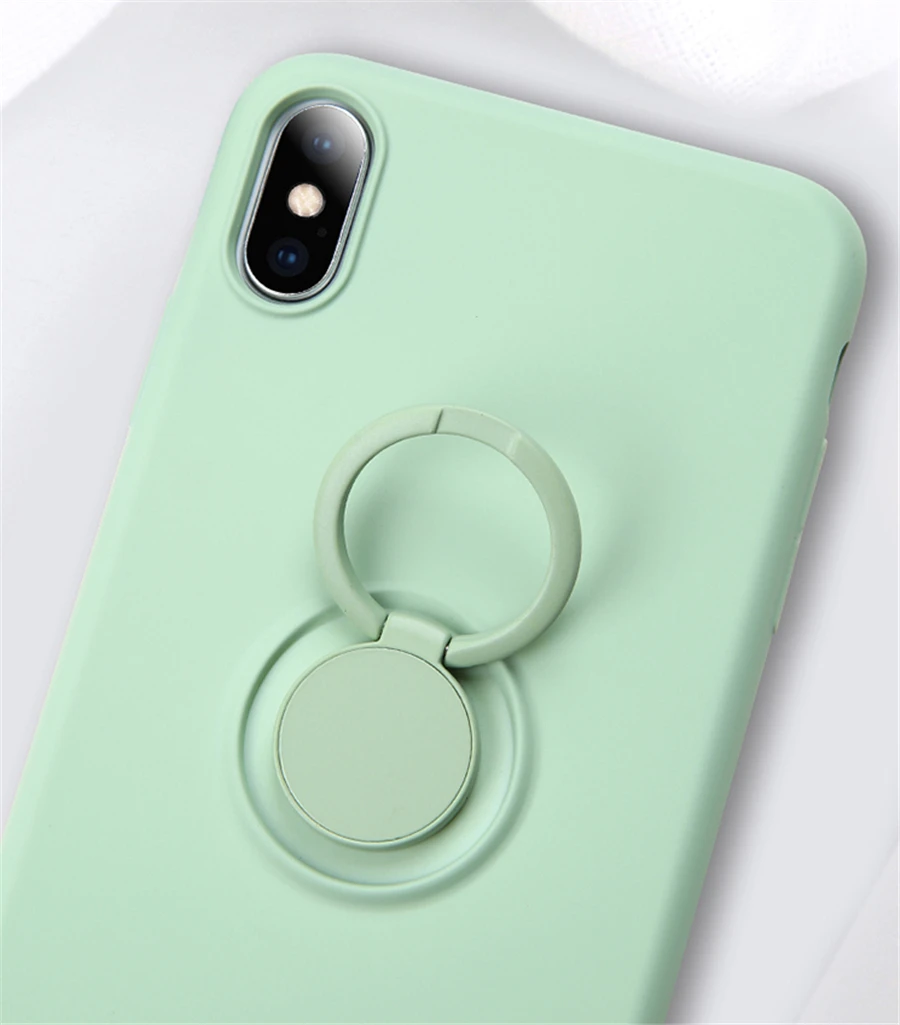 Мягкий силиконовый чехол для iPhone XR 11 Pro 6S XS Max XS X R 7 8 6 держатель кольца подставка противоударный силиконовый чехол iPhone 11
