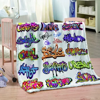 

New 150 X 200CM Household Rainbow Color Print Flannel Blanket Lightweight Cozy Plush Throws Couch Sofa Bedding Blankets