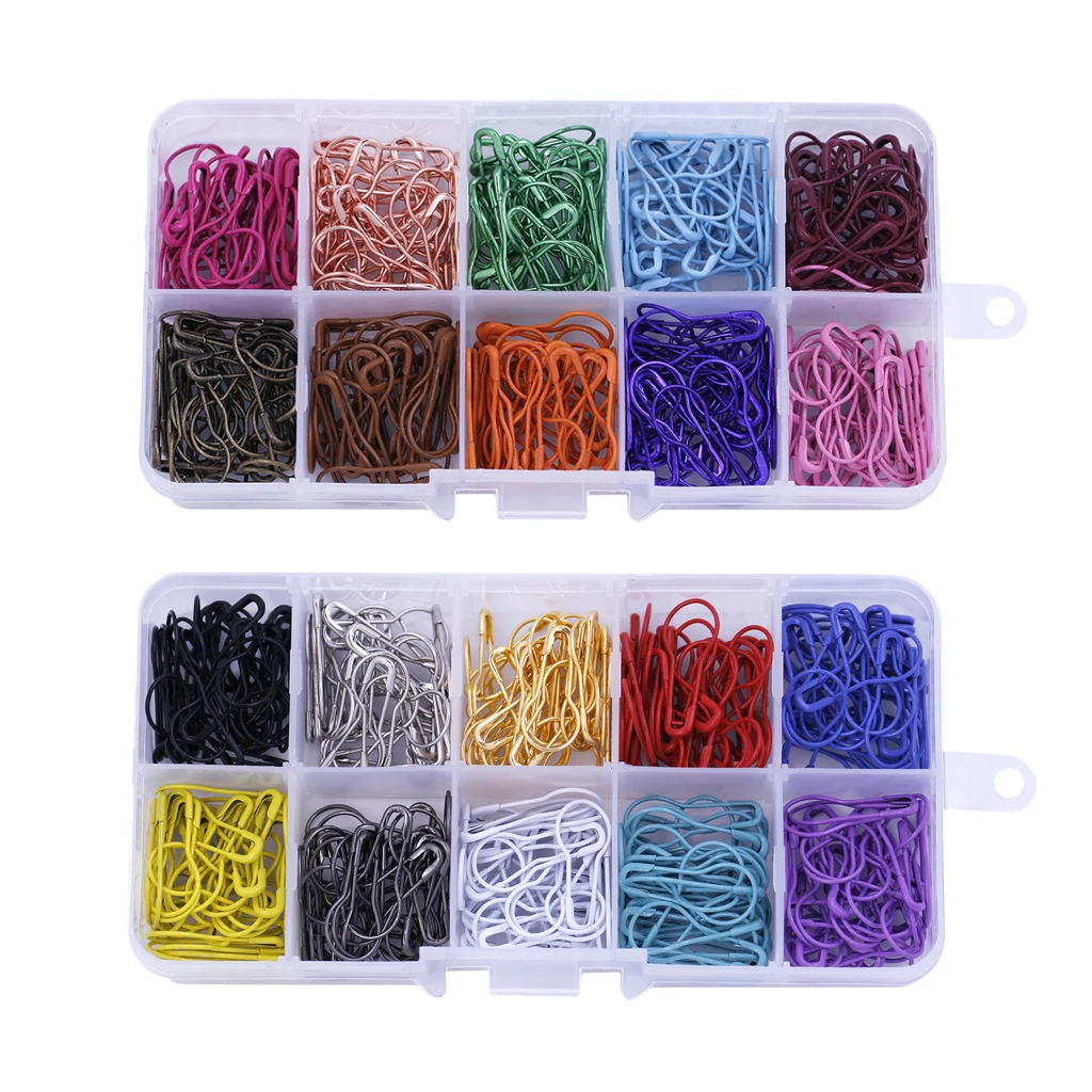600pcs 22mm Calabash Bulb Gourd Pear Shape Small Coilless Tag Safety Pins Knitting Stitch Holder Marker for Sewing Clothes DIY