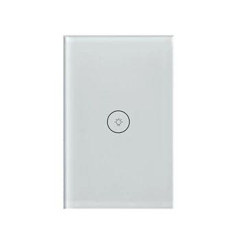 

120mm WiFi Smart Light Switch 1 Gang Glass Press Panel Remote Control Compatible with Alexa Google Assistant