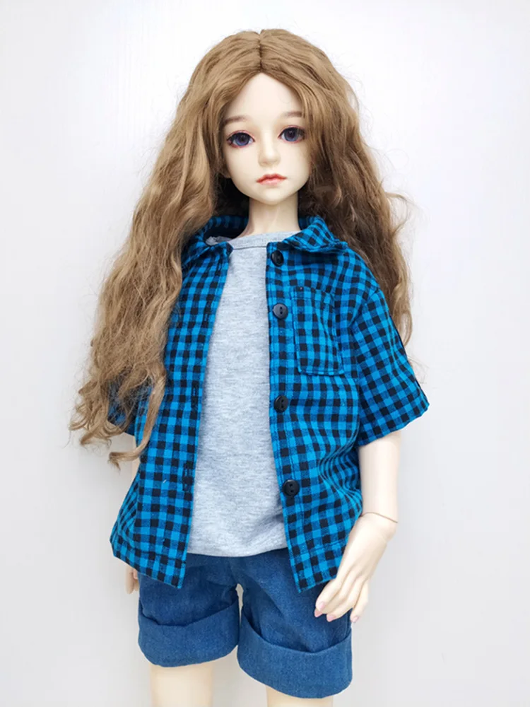 Популярная одежда BJD 1/3 1/4 1/6 клетчатые топы, Клетчатая блузка, аксессуары для кукольного домика, детские игрушки, Одежда для куклы