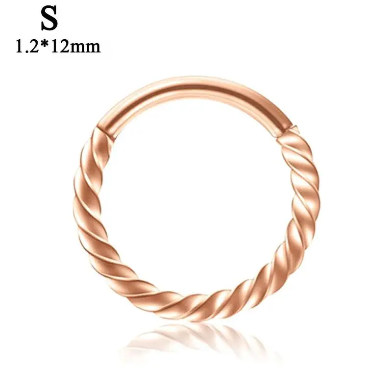 1PC 6mm to 12mm 16g Steel Hinged Segment Clicker Ring Nose Septum Piercing Helix Cartilage Daith Twist Hoop 