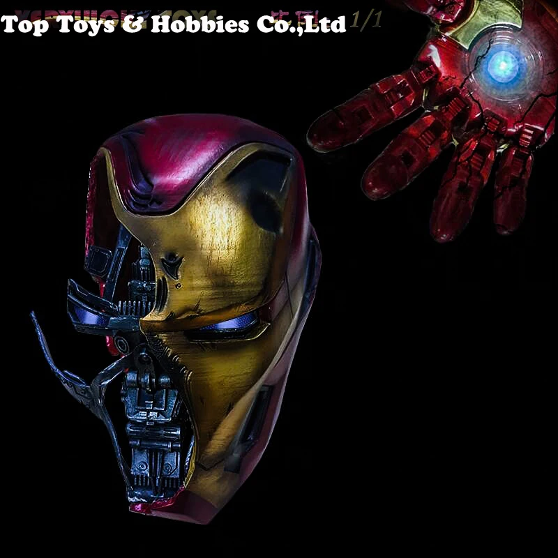 Tanie The Avengers 1 1 bitwa obrażenia kask W światła Avengers 4 Iron Man MK50 VL1902 rysunek zabawki wersja metalowa
