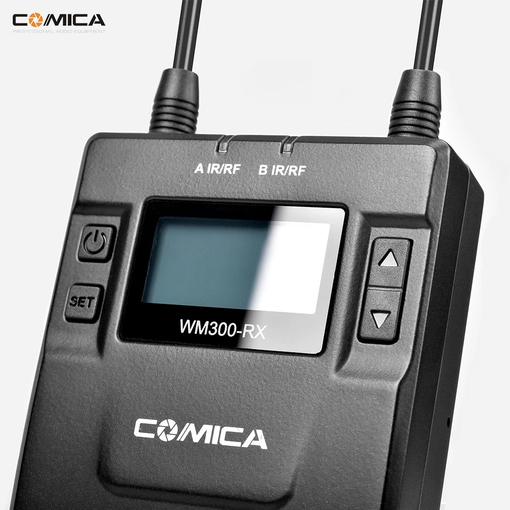 COMICA CVM-WM300 UHF 96 каналов металлический беспроводной микрофон двойные передатчики 1 приемник, 120 м гладкая запись для DSLR видео