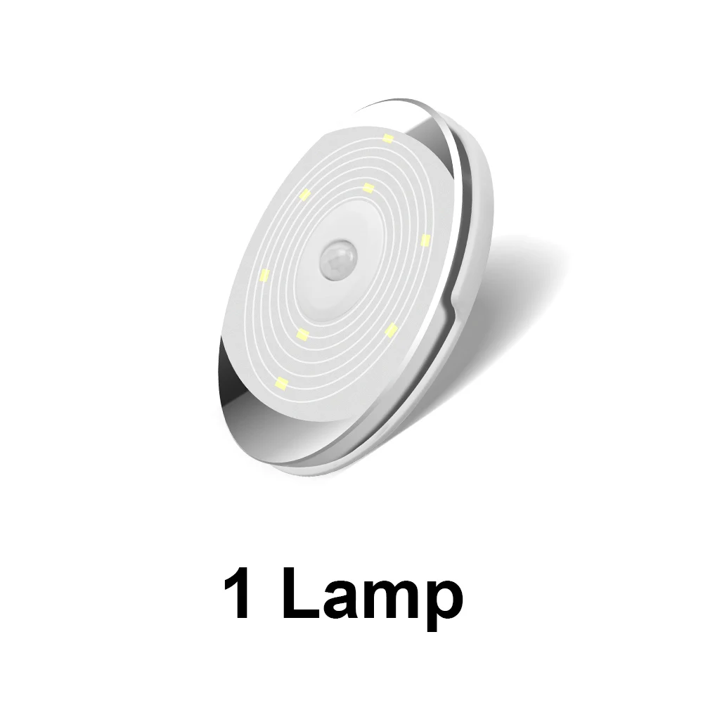 1 Lamp Светодиодный ночной Светильник s с клеем Стикеры Беспроводной движения PIR Сенсор светодиодный Батарея шкаф/шкаф Точечный светильник под шкаф светильник - Испускаемый цвет: 1 Lamp