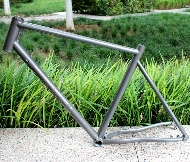 إطار حصى من التيتانيوم مع محور من خلال إسقاط ti ، مع تصميم توجيه خط  داخلي|Bicycle Frame| - AliExpress