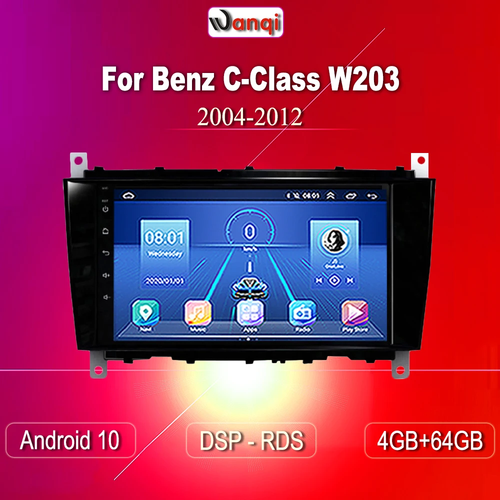 Wanqi Android 10 0 автомобильный AHDGPS навигатор для Benz C-Class W203 (2004 2005 2006 2007) CLC G Class W467 (2008-2011)