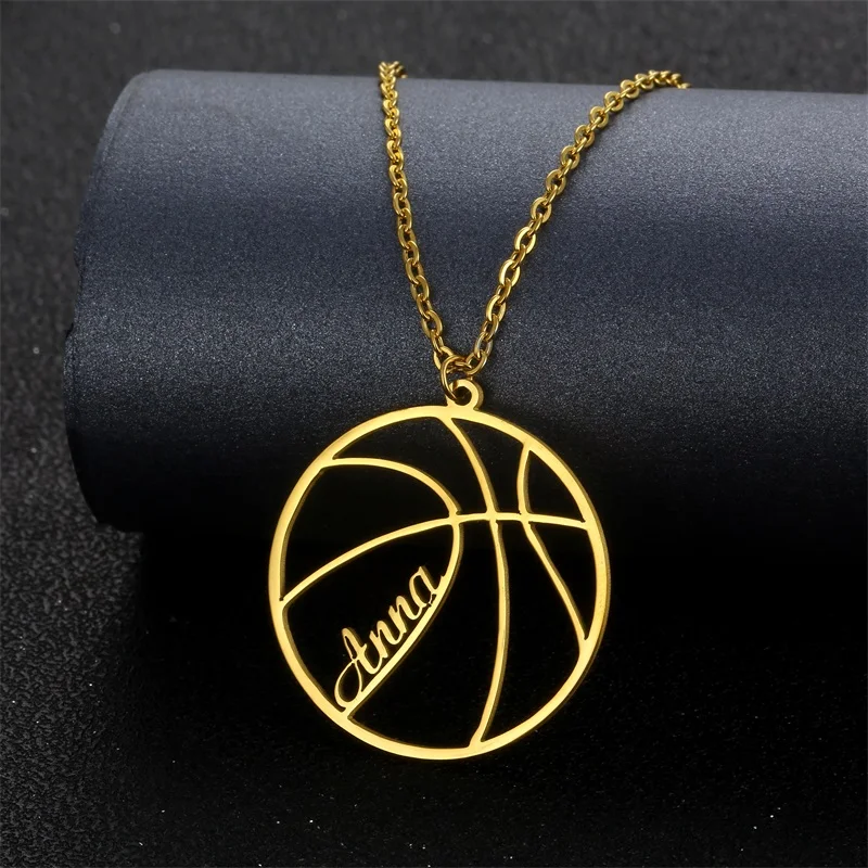 Custom Jersey Basketball Name Necklace 