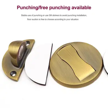 

Magnetic Door Stops 304 Stainless Steel Door Stopper Hidden Door Holders Catch Floor Nail-free Doorstop Furniture Hardware