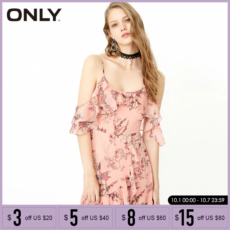 

ONLY 2019 Spring Summer New Chiffon Checked Slip Dress |118107676