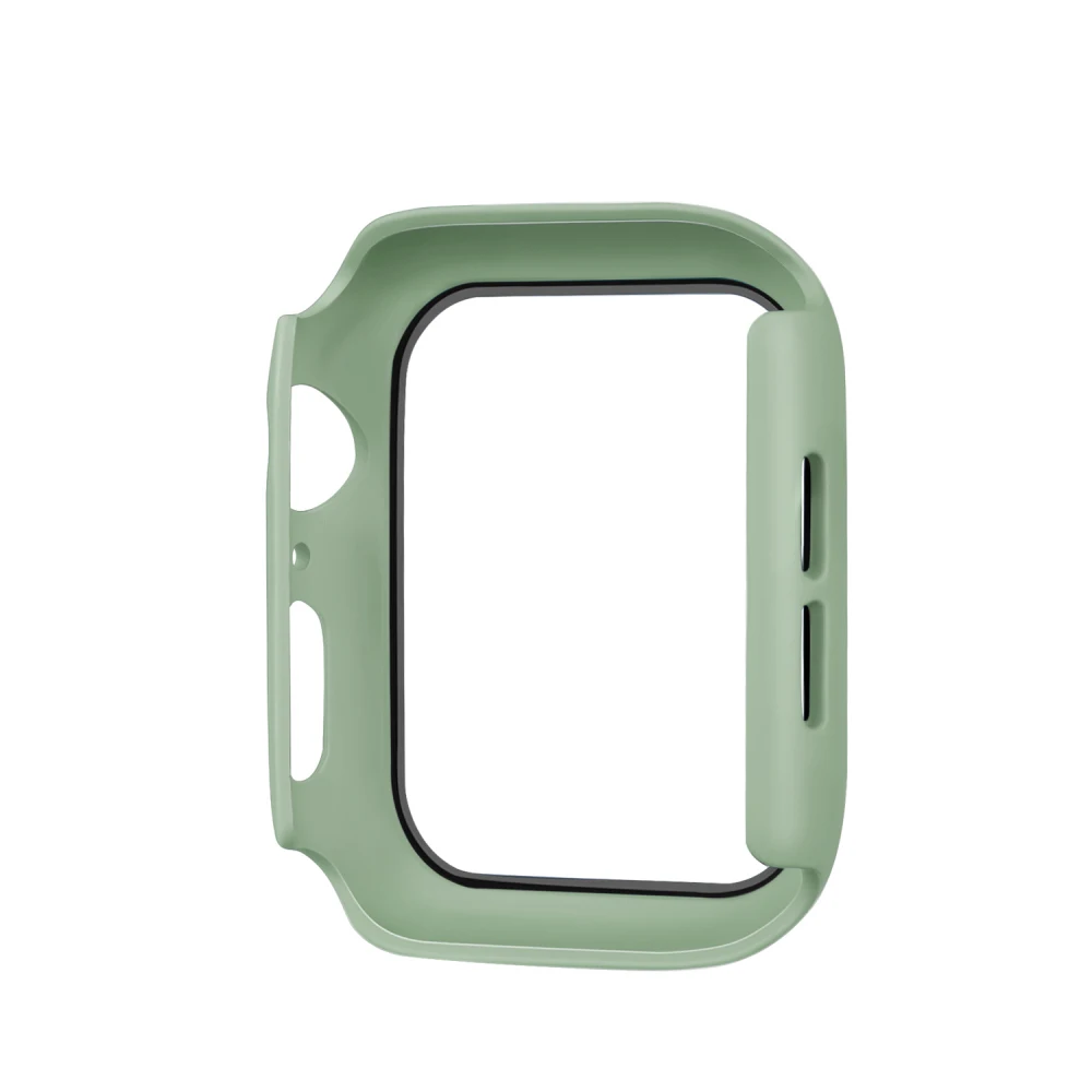 Чехол для ПК+ чехол из закаленного стекла для Apple Watch 5 4 3 2 1 40 мм 44 мм 360 чехол Полный Чехол для Iwatch 38 мм 42 мм аксессуары для ремешка