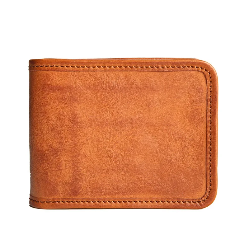 

enuine Cowhide Leather Men Wallet Short Zipper Purse Small Vintage Wallets Brand High Quality Designer Brand Pocket